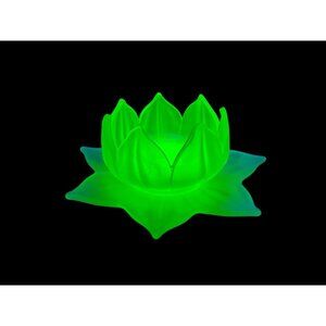 Westmoreland Vtg Uranium Green Frosted Glass Lotus Mayonnaise Bowl & Underplate
